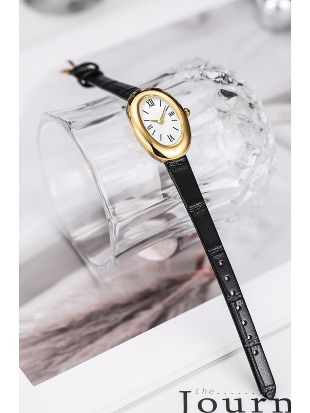 Women's Black Analog Quartz Elegant Dial Bangle Vintage Bracelet Wrist Watch - Picture 2 of 3